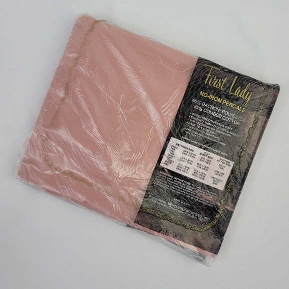 Vtg First Lady No-Iron Percale Twin Fitted Sheet - Picture 3 of 10